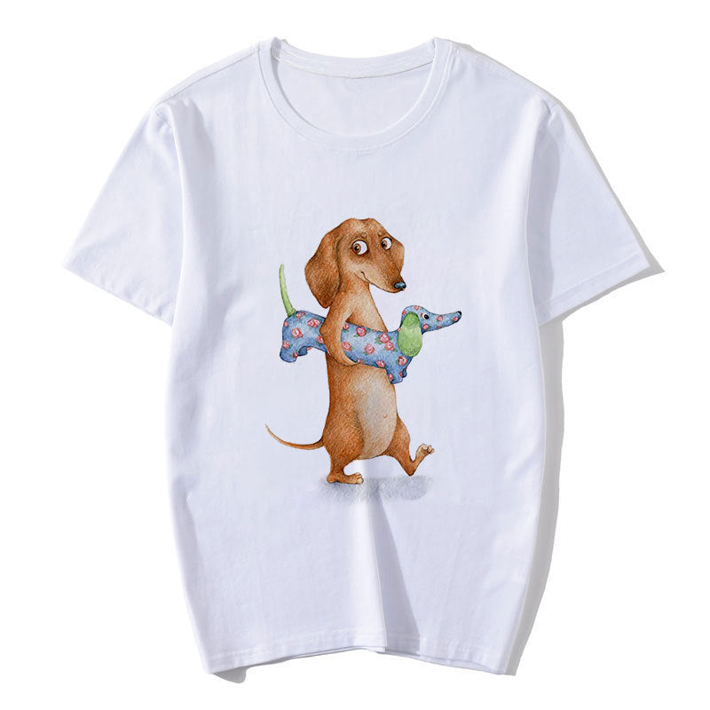 Cute Cartoon Animal Print Short Sleeve T-Shirt  Tshirt Thecurvestory