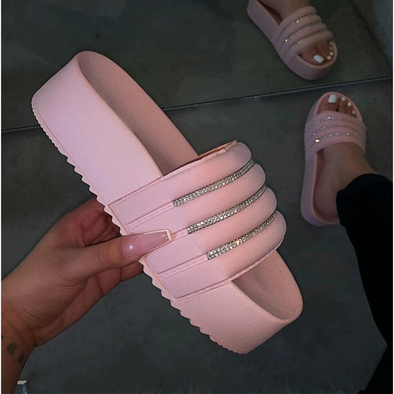 Glitter soft  Platform Sandals  Platform sandals Thecurvestory