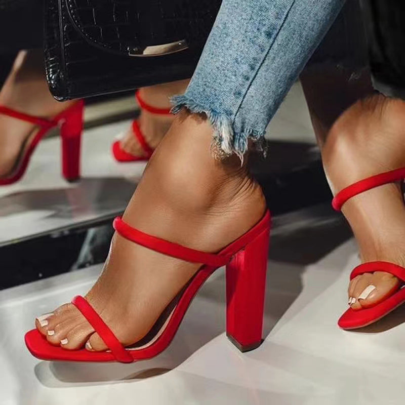 Heeled Sandals  | Large Size Ladies High Heel Sandals | Red |  35| thecurvestory.myshopify.com
