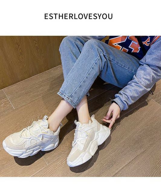 Women's Chunky sole lace up sneakers  sneakers Thecurvestory