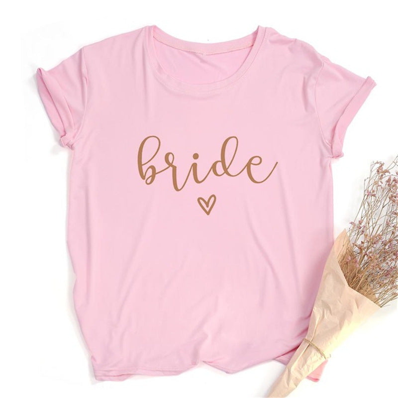 Letters Bride And Bridesmaids T-shirt  Tshirt Thecurvestory