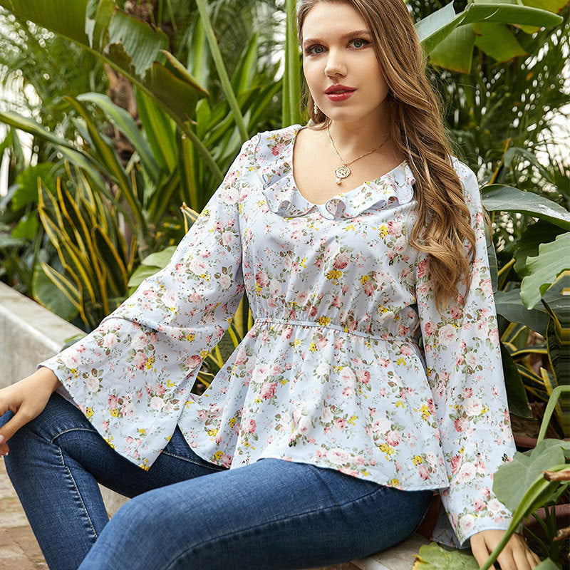 Plus Size ruffled Sleeves Top  Tops Thecurvestory