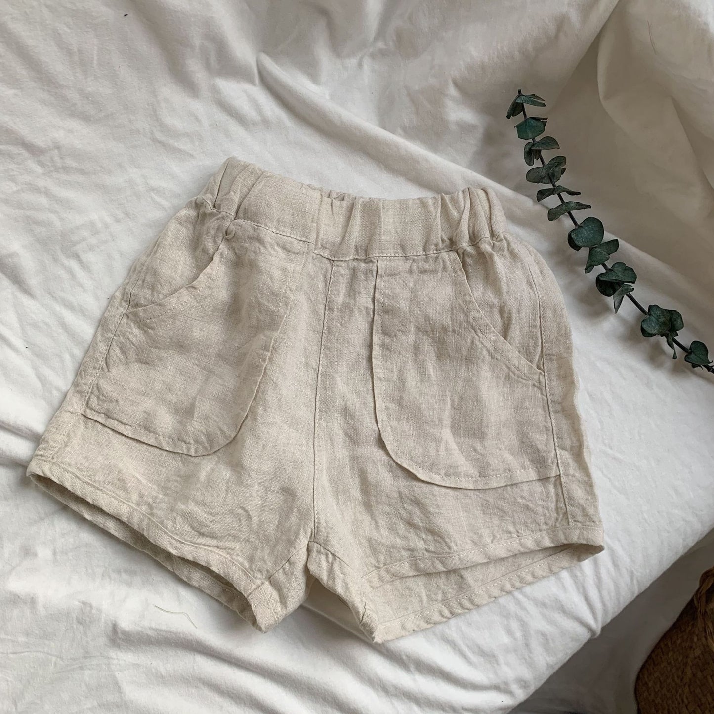 Girls linen large pocket casual shorts  girl shorts Thecurvestory