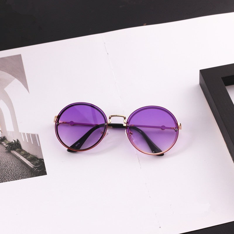 Round metal frame colored Sunglasses  sunglasses Thecurvestory