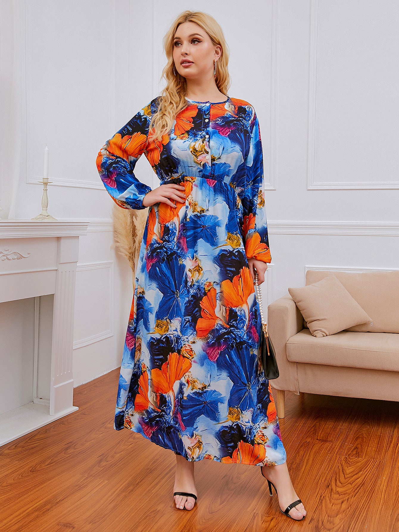 Plus size Printed Maxi Dress  dresses Thecurvestory