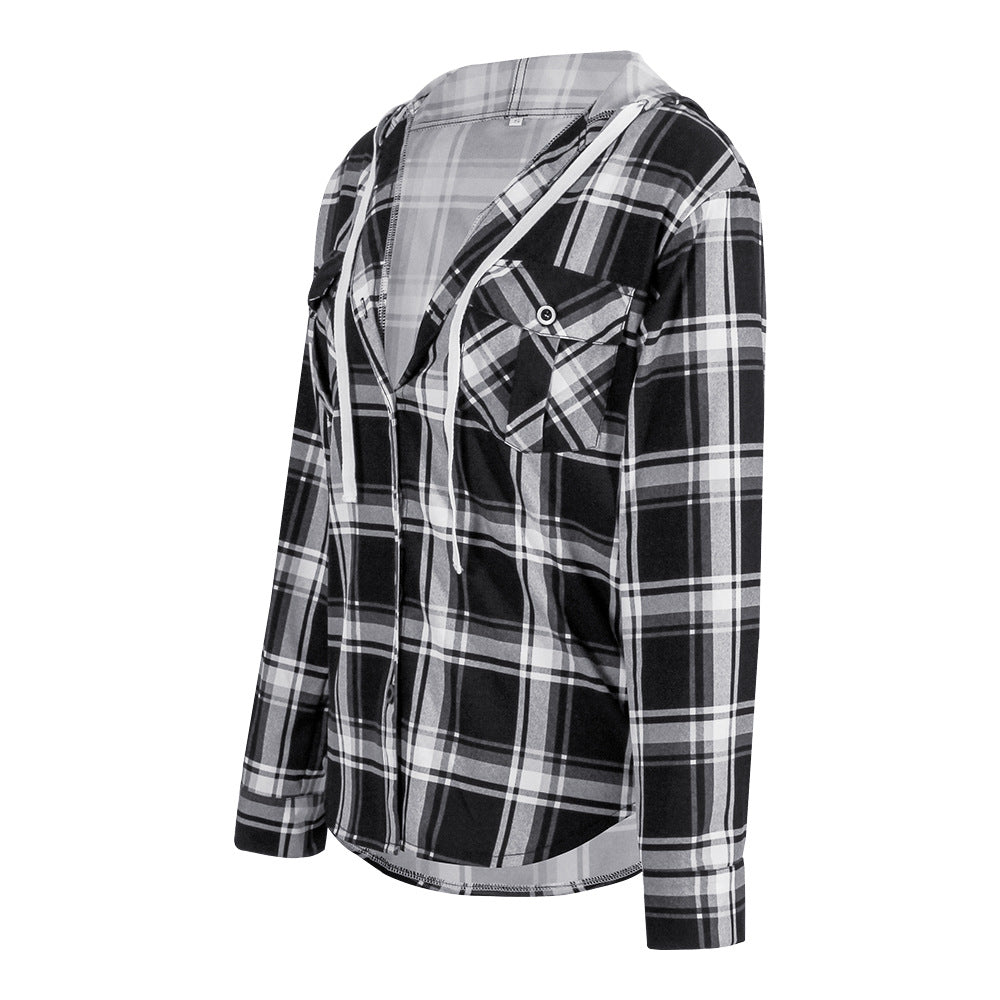 Shirt  | Plus size Check Printed Long Sleeve women’s Casual Shirt | [option1] |  [option2]| thecurvestory.myshopify.com