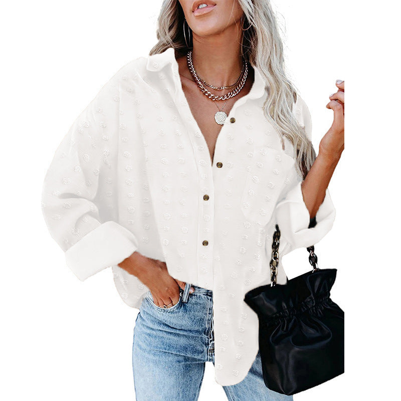 Plus Size Long-sleeved Buttoned Shirt  Shirt Thecurvestory