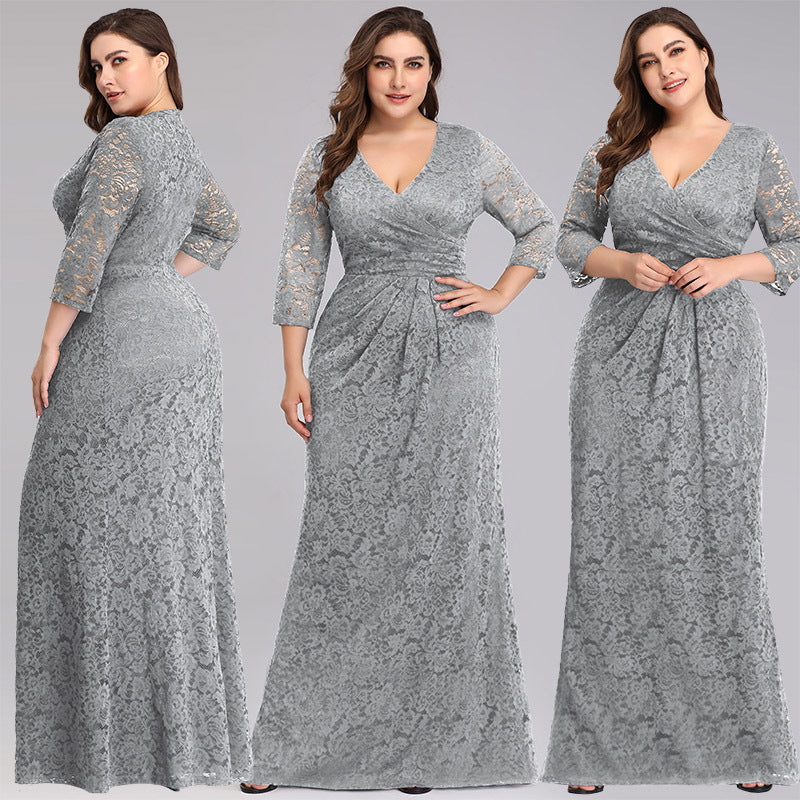 Plus size women's elegant lace dress  dresses Thecurvestory
