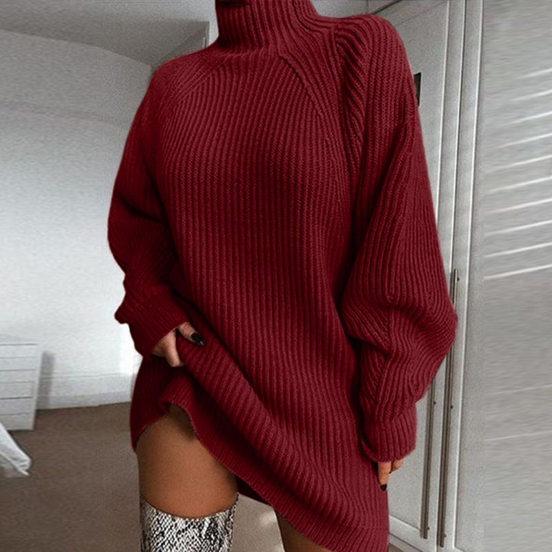 dresses  | Women Plus Size Sweater Dress | Wine red |  2XL| thecurvestory.myshopify.com