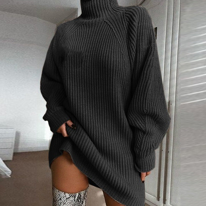 dresses  | Women Plus Size Sweater Dress | Dark grey |  2XL| thecurvestory.myshopify.com
