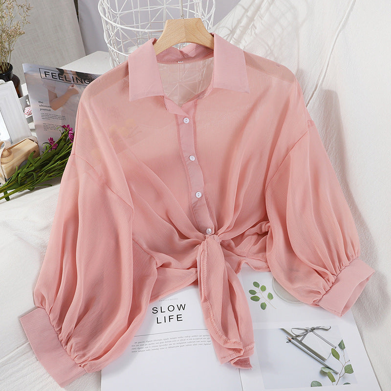 [product_type]  | Summer sun protection women's cardigan | Pink |  L| thecurvestory.myshopify.com