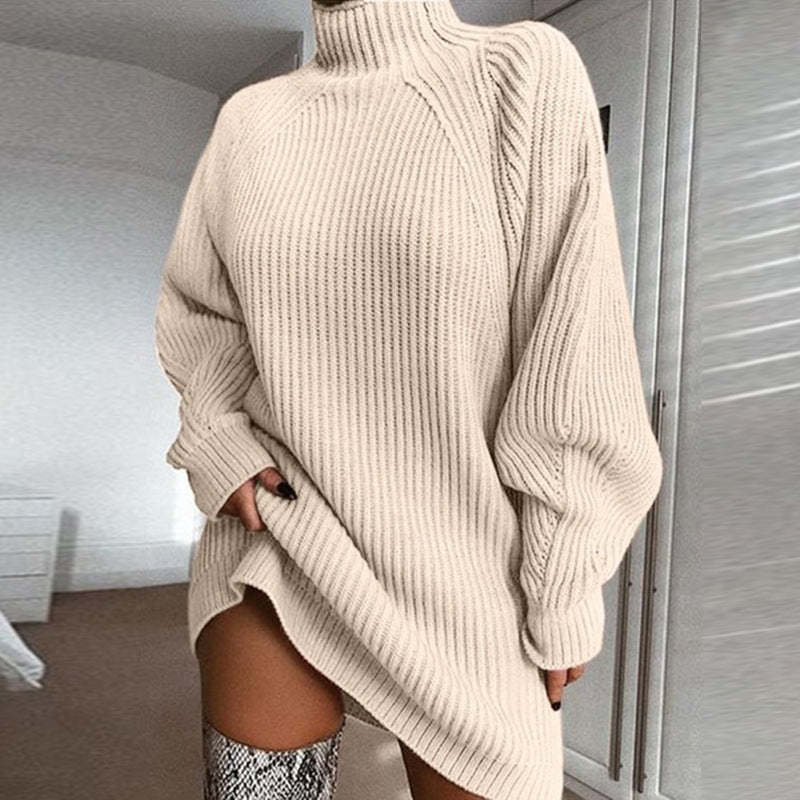dresses  | Women Plus Size Sweater Dress | Apricot |  2XL| thecurvestory.myshopify.com