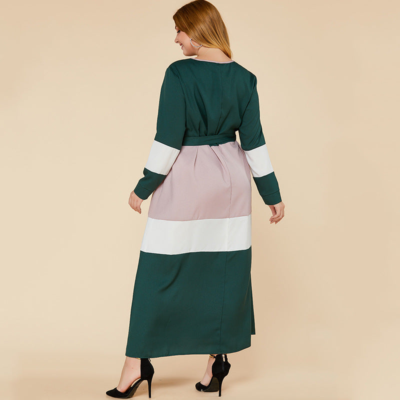 Plus Size Women's Color block Maxi Dress  dresses Thecurvestory