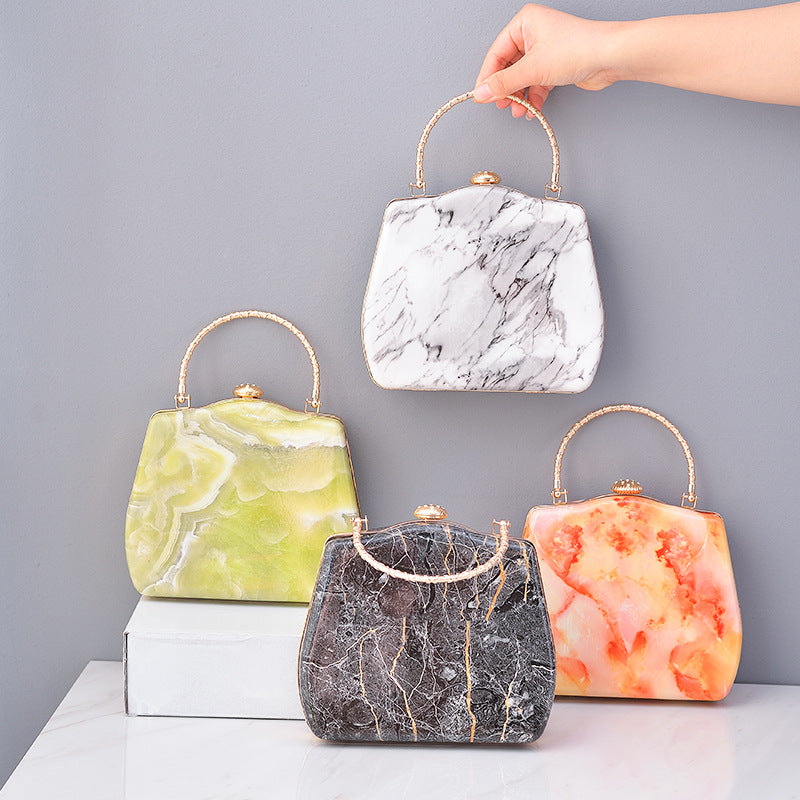 Ladies Marble Acrylic Hand Bag  Hand Bags Thecurvestory