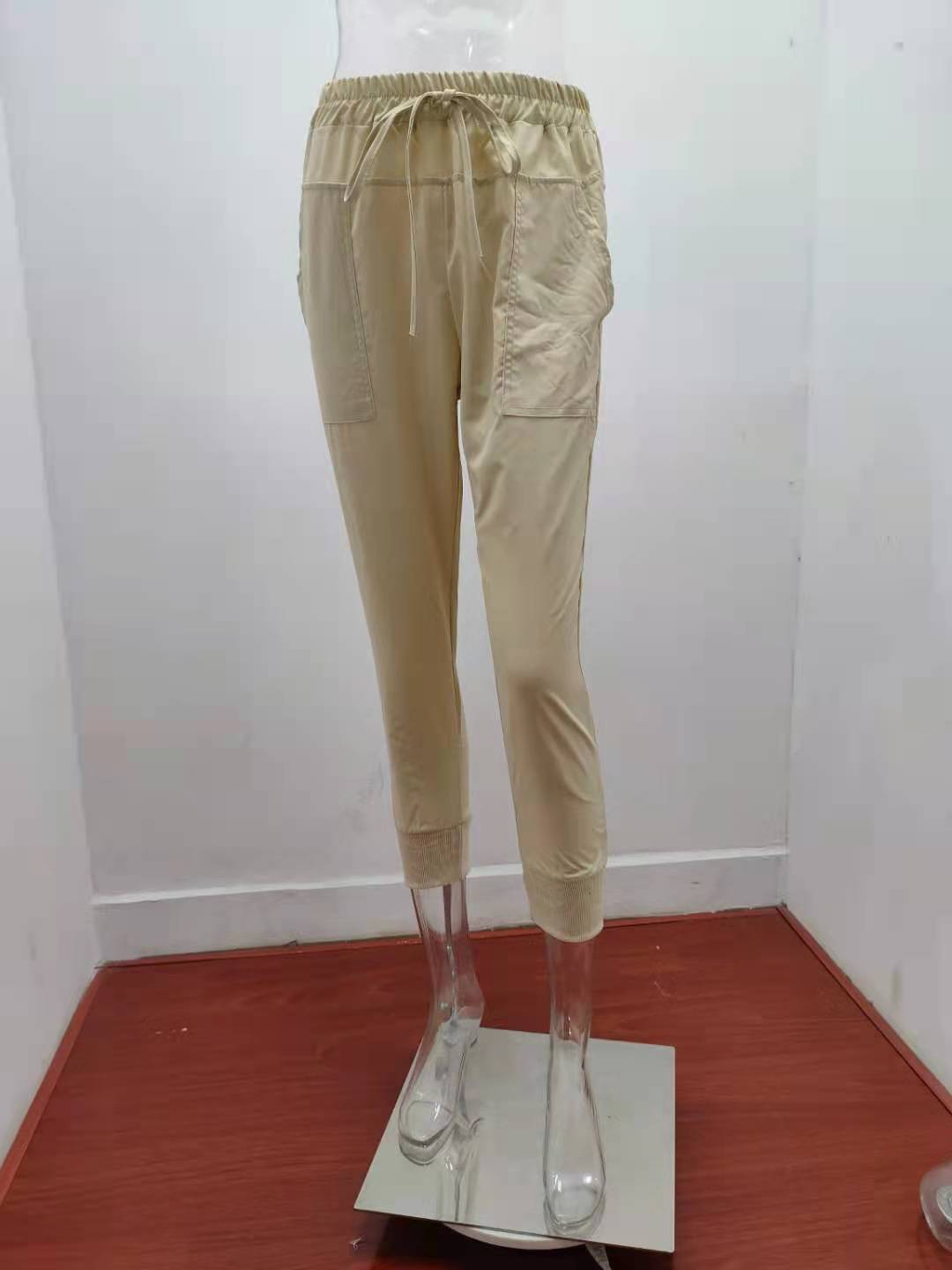Solid Color Cotton casual pants  Pants Thecurvestory