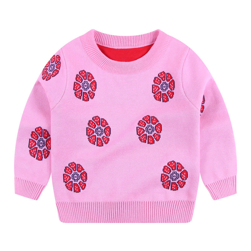 Girls knitted flower sweater  Girls Sweater Thecurvestory