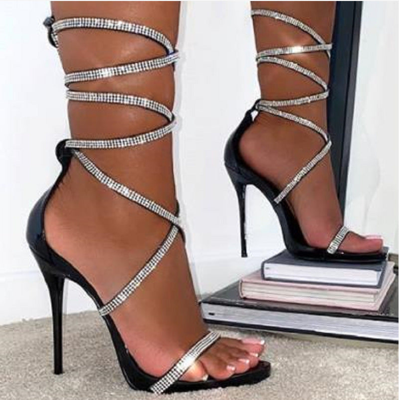 Women's High heel Studded Tie-up Sandals  Heeled Sandals Thecurvestory