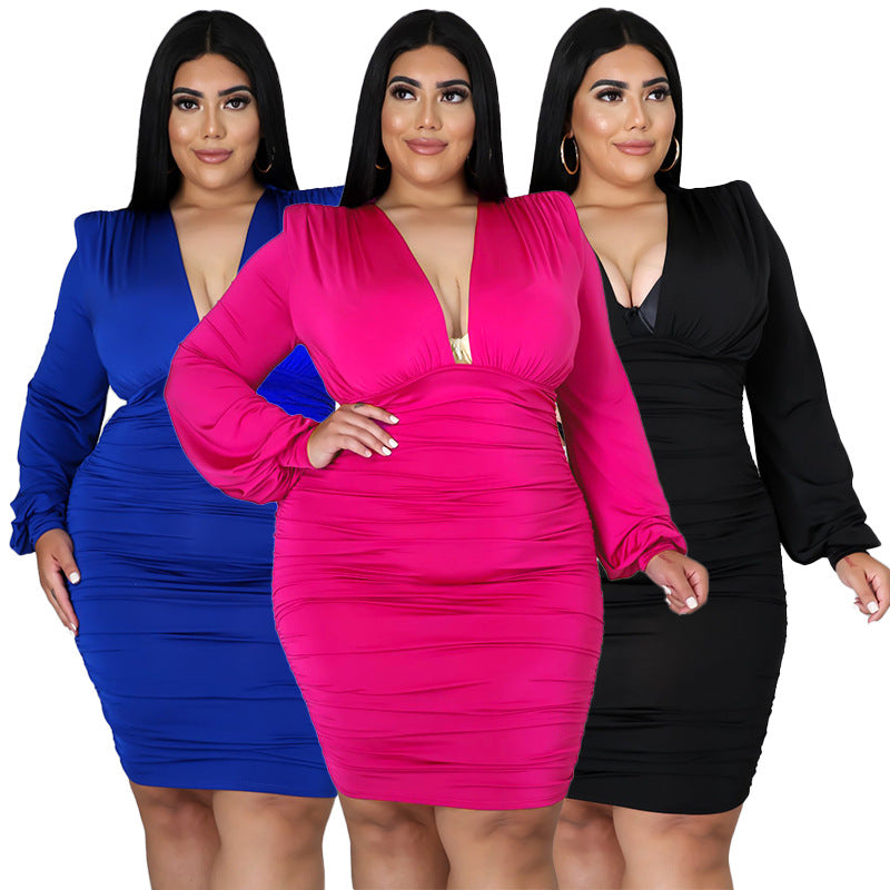 Women's Solid Color Short Dress  dresses Thecurvestory