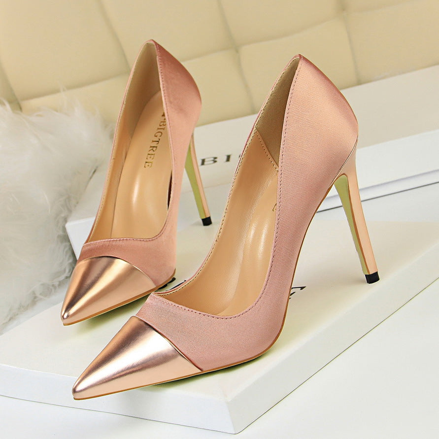 Stitched pointed high heels Pumps  Heeled pumps Thecurvestory