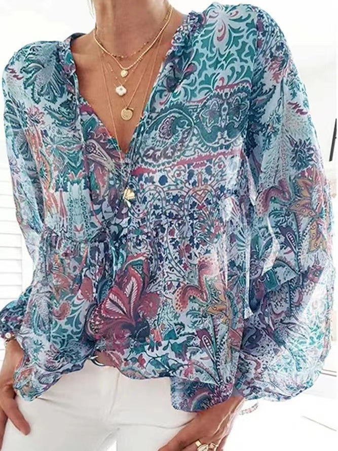 Tops  | Plus Size Women's Full sleeves Printed top | thecurvestory.myshopify.com