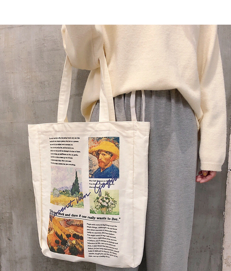 Literature And Art Retro Printed Canvas Tote Bag  Shoulder Bags Thecurvestory