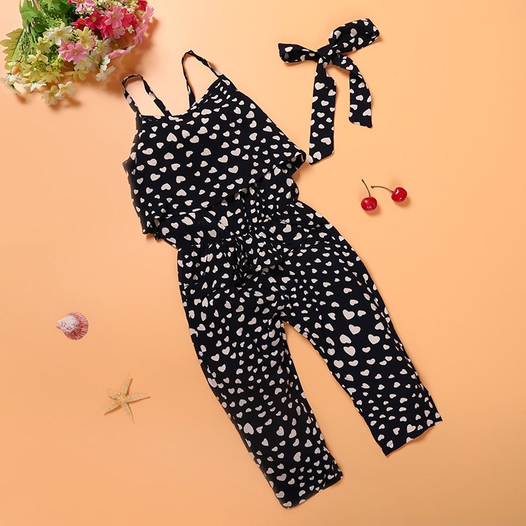 Girl Dress  | Girls Cotton Sleeveless Polka Dot jumpsuits | thecurvestory.myshopify.com