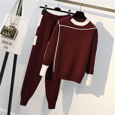 Plus Size women's knitted Sweater Set  Co-ord Sets Thecurvestory