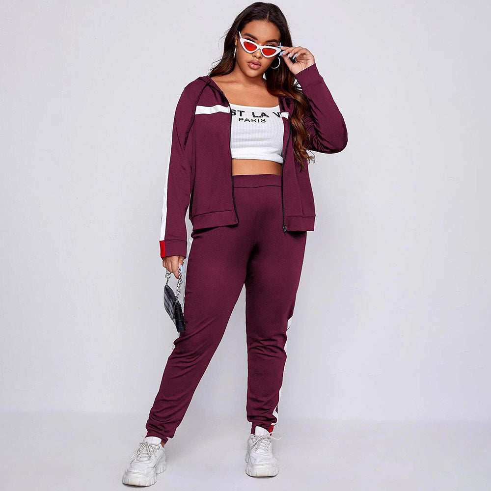 Plus Size Coat & trousers Sportswear Co-ord set  Co-ord Sets Thecurvestory