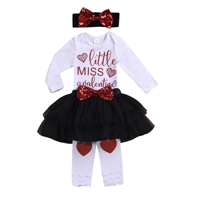 Girls' One-piece Mesh Princess Dress Set  Infant Suit Thecurvestory
