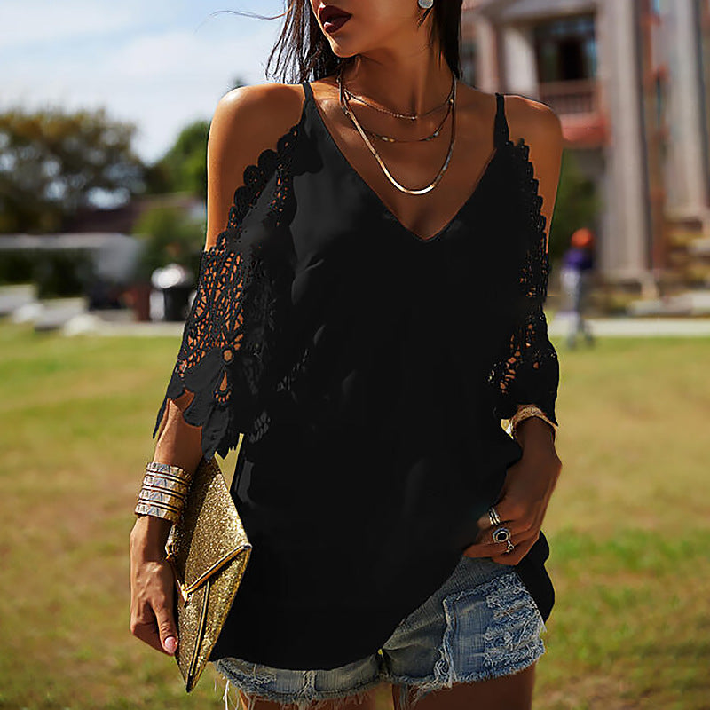 Tops  | Women Hanging Wide Loose Casual  Top | Black |  L| thecurvestory.myshopify.com
