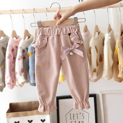 Girls Trendy Bow trousers  Girl Pants Thecurvestory