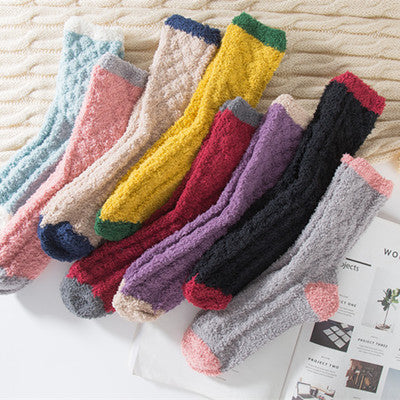 Coral fleece Womens sleep socks  Socks Thecurvestory