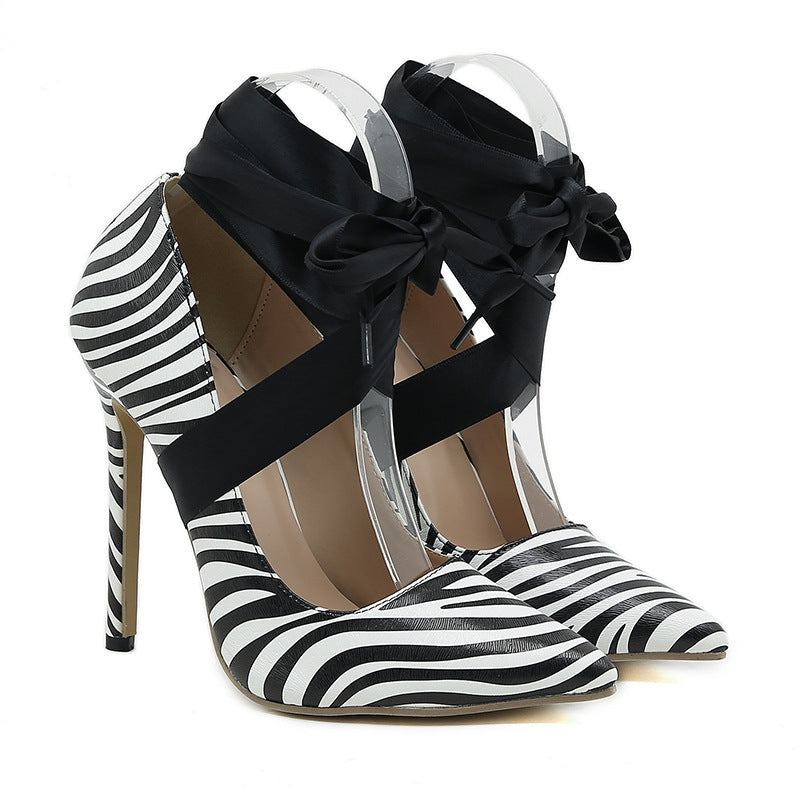 Heeled Pumps  | Women's Fashion Pointed High Heel Shoes | Zebra |  35| thecurvestory.myshopify.com