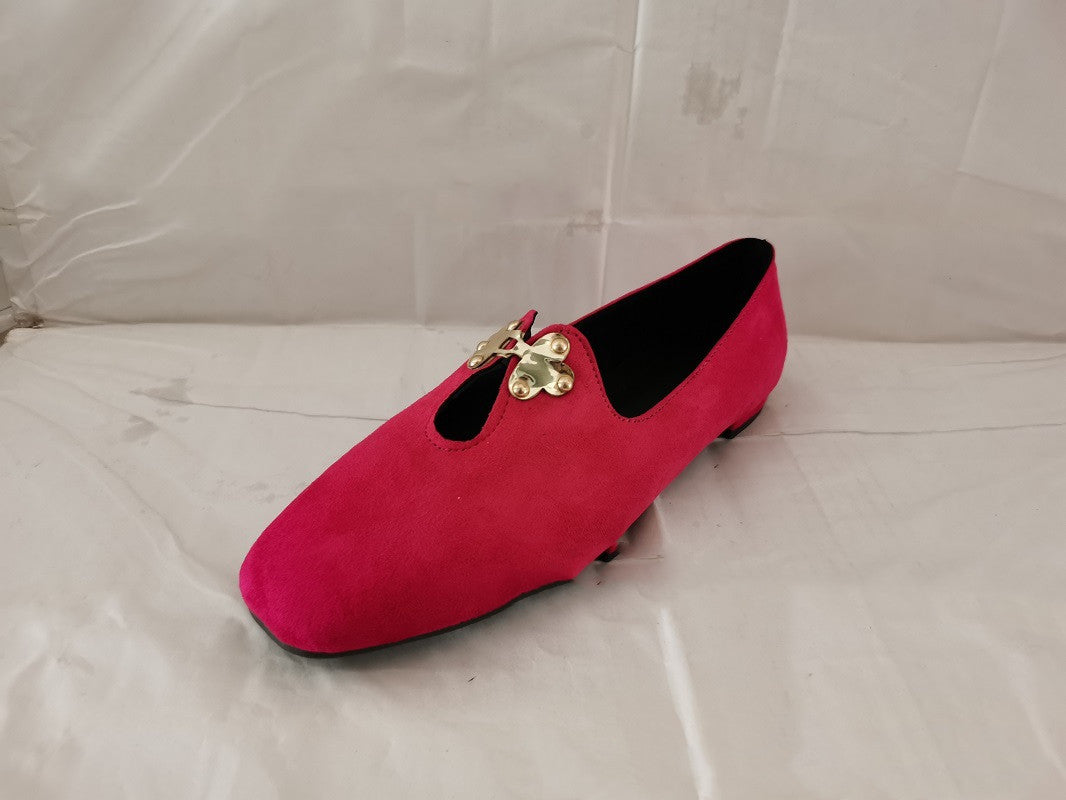Loafers  | Low-cut Square Headgear Foot Mid-mouth Women's Shoes | [option1] |  [option2]| thecurvestory.myshopify.com