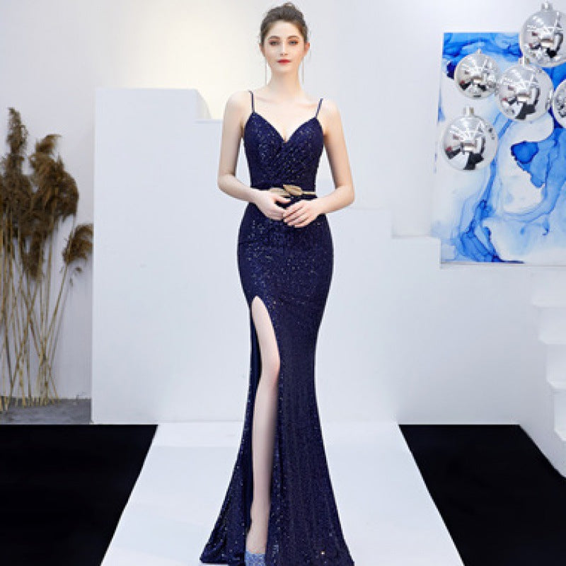 Plus size Fishtail Slit Sequined Dress  dresses Thecurvestory