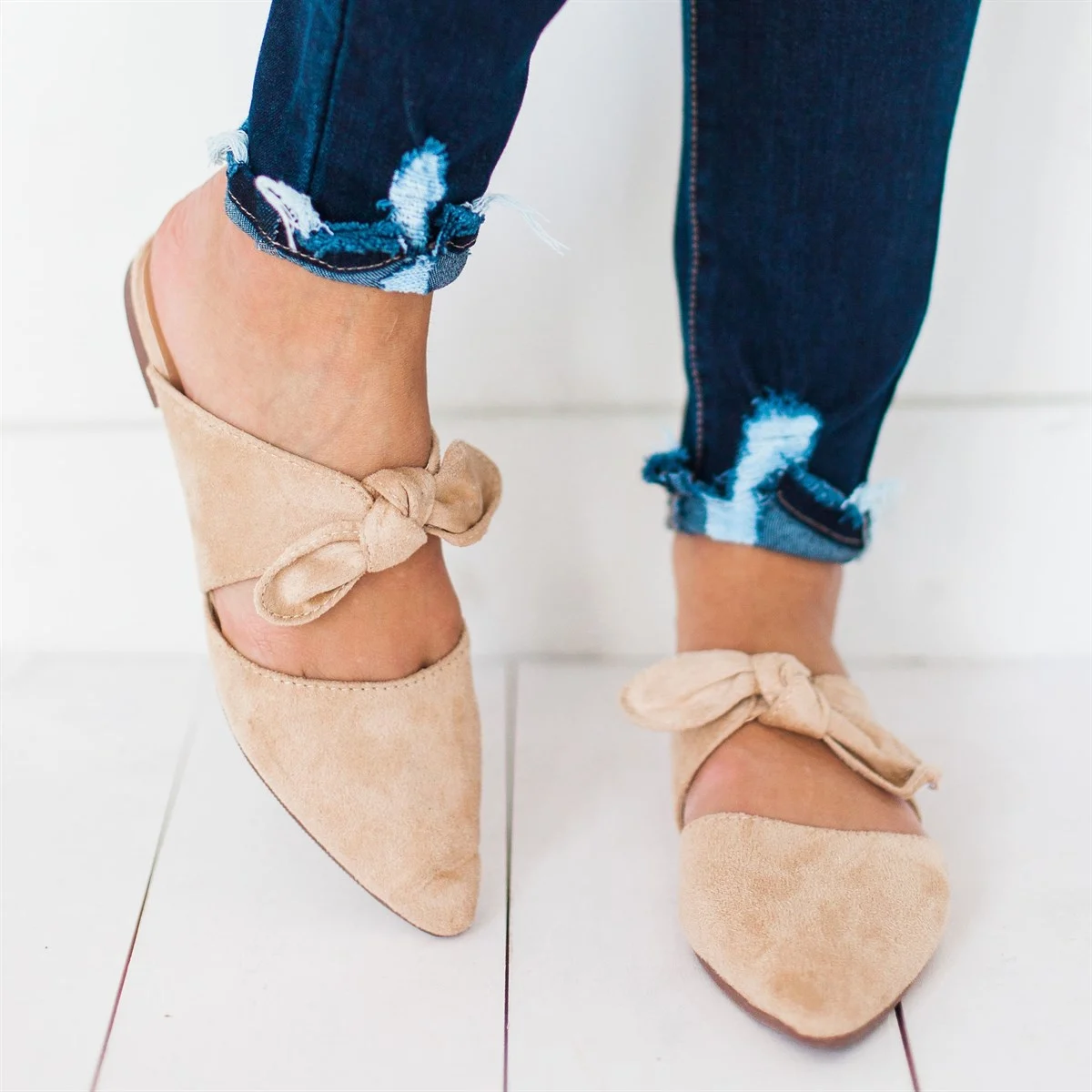 Flat Bow Tie Mules  sandals Thecurvestory