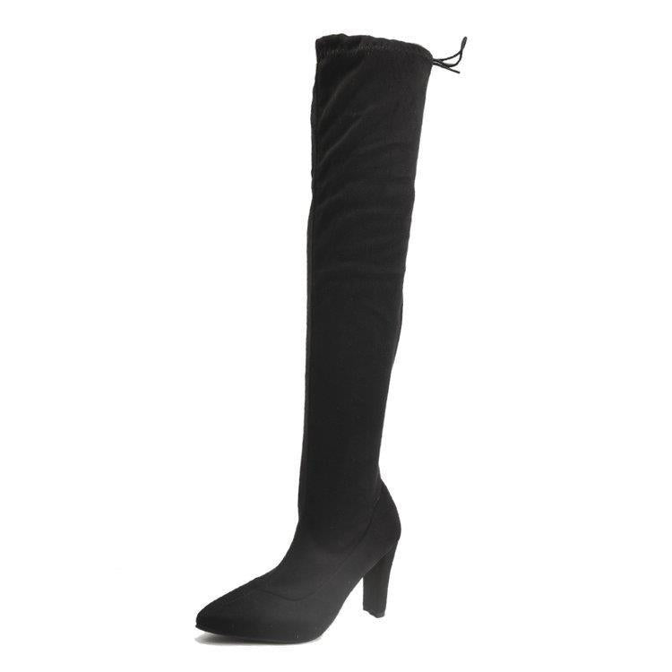 Boots  | Over The Knee Boots High Heel Suede Boots | thecurvestory.myshopify.com