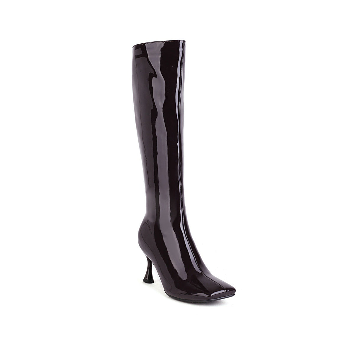 Women's square toe long heeled boots  Heeled Boots Thecurvestory