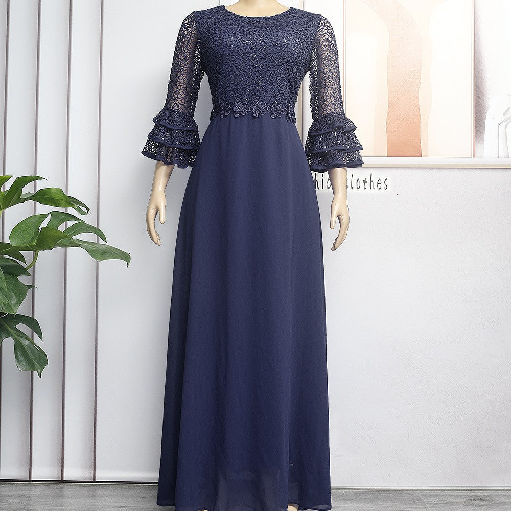 dresses  | Plus Size Lace elegant occasion dress | Navy Blue |  L| thecurvestory.myshopify.com
