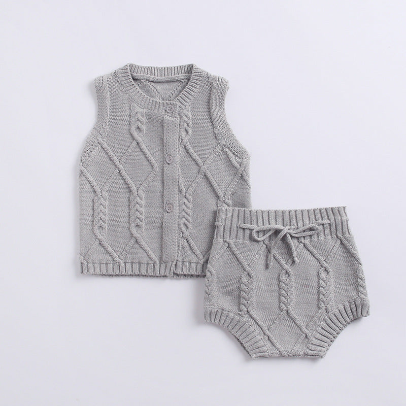 Infant Knitted Autumn wear Co-ord Set  Infant Suit Thecurvestory