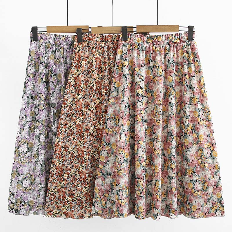 Ladies plus size floral chiffon skirt  Skirt Thecurvestory