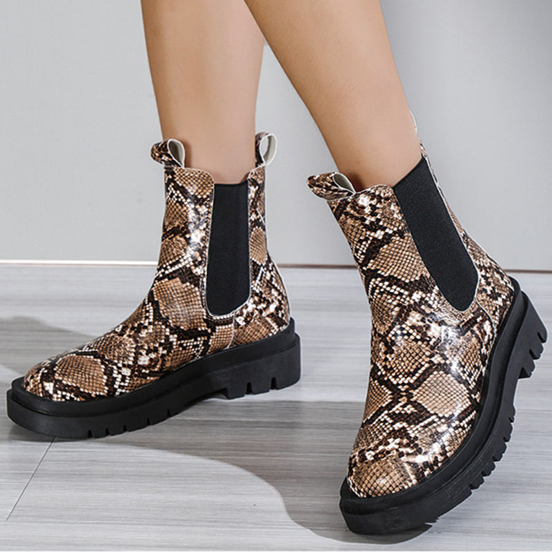 Boots  | Women's Snakeskin Ankle Boots | thecurvestory.myshopify.com