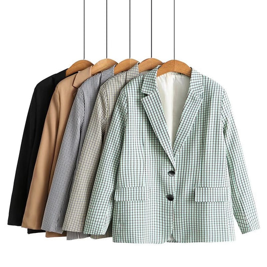 Plus Size Women's Plaid Jacket  coats Thecurvestory