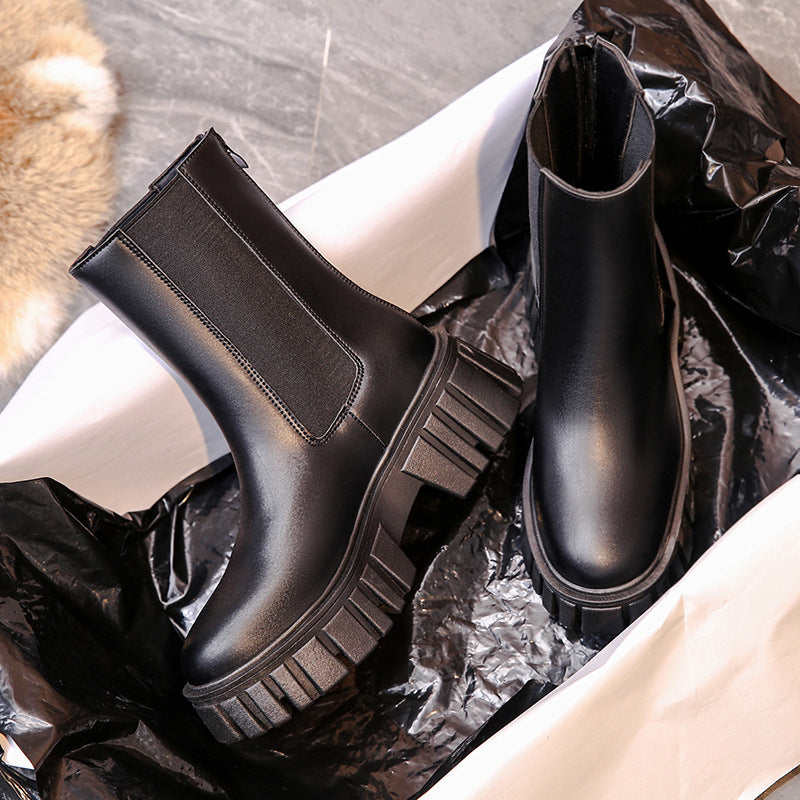 Women's New FashionPlatform Boots Back Zipper  Boots Thecurvestory