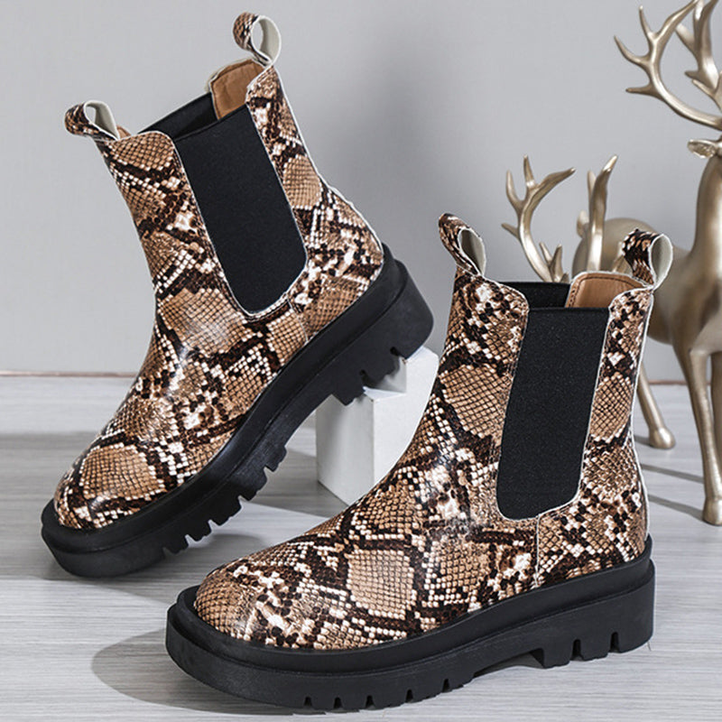 Boots  | Women's Snakeskin Ankle Boots | thecurvestory.myshopify.com