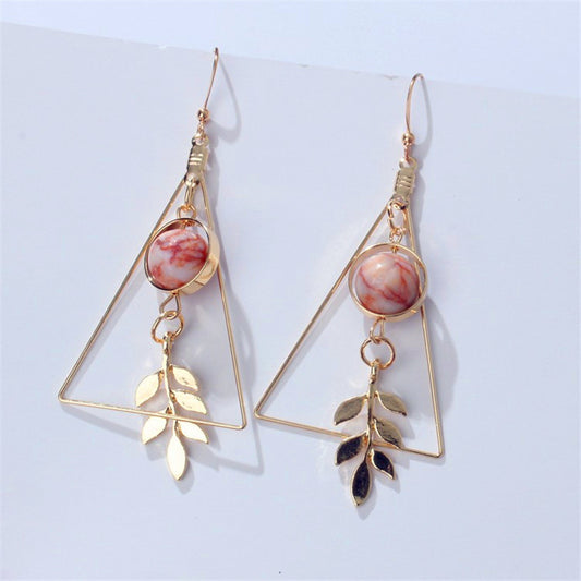 Marble round bead earrings  Earrings Thecurvestory