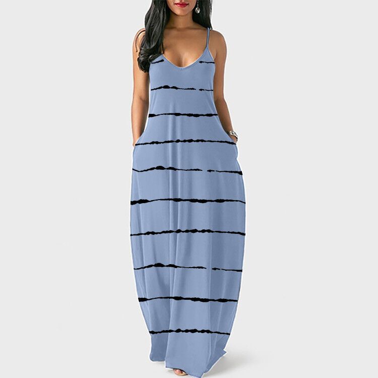 Plus Size Women's Striped Suspender Dress  dresses Thecurvestory
