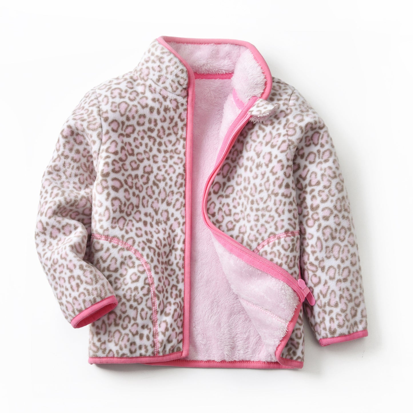 Girls polka dots Printed Fleece jacket  Girl Jacket Thecurvestory