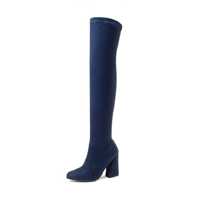 High heel Knee Length Soft Boots  Boots Thecurvestory