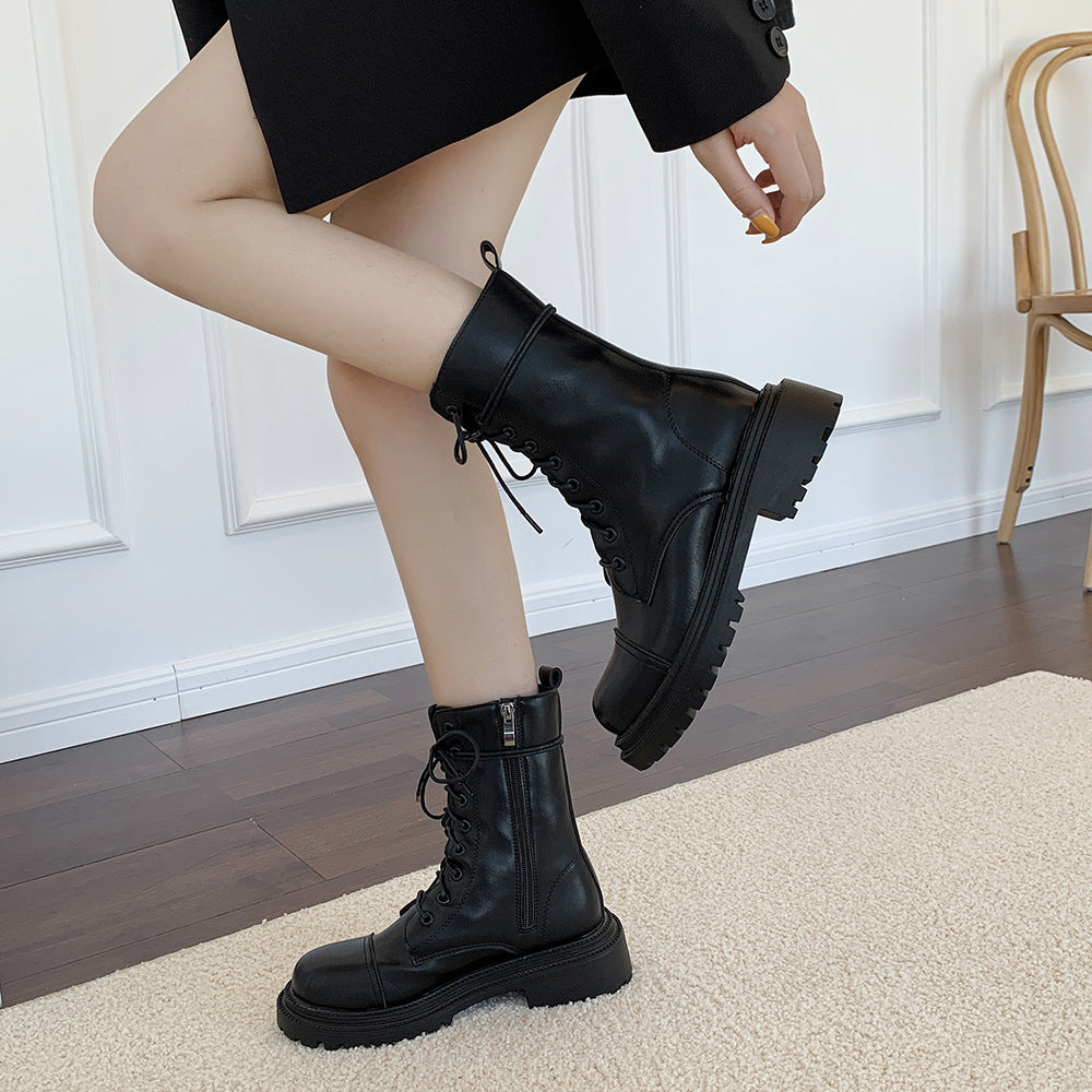 Women's lace up chunky boots  Boots Thecurvestory